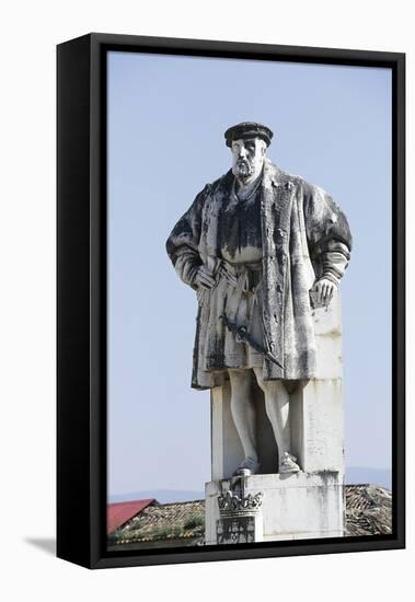 Statue of King John III of Portugal (Lisbon-null-Framed Premier Image Canvas