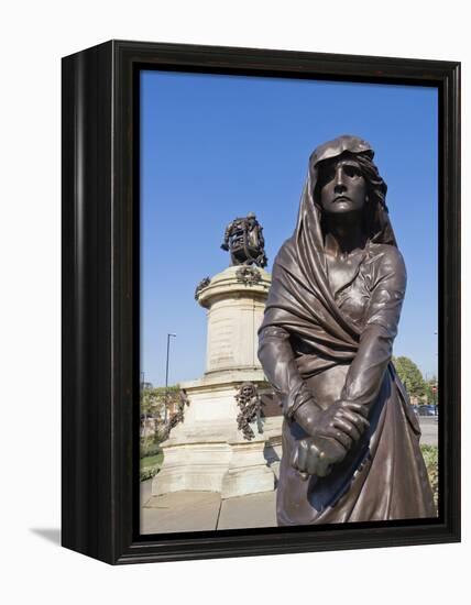 Statue of Lady Macbeth with William Shakespeare Behind, Stratford Upon Avon, Warwickshire, England,-David Hughes-Framed Premier Image Canvas