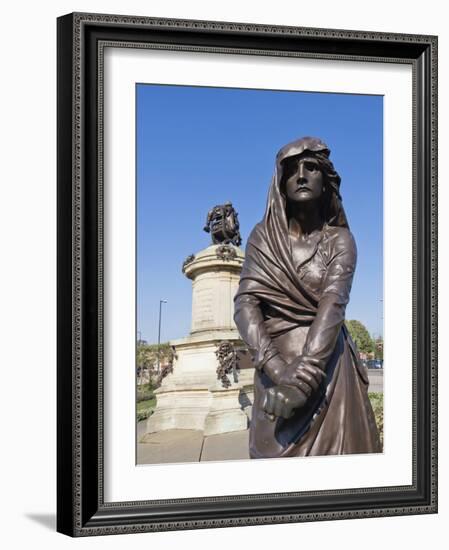 Statue of Lady Macbeth with William Shakespeare Behind, Stratford Upon Avon, Warwickshire, England,-David Hughes-Framed Photographic Print