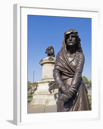 Statue of Lady Macbeth with William Shakespeare Behind, Stratford Upon Avon, Warwickshire, England,-David Hughes-Framed Photographic Print
