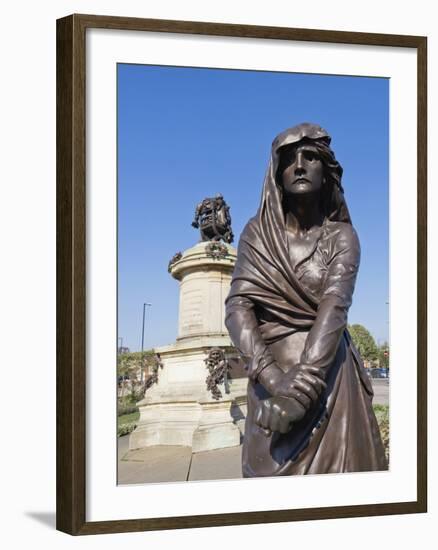 Statue of Lady Macbeth with William Shakespeare Behind, Stratford Upon Avon, Warwickshire, England,-David Hughes-Framed Photographic Print