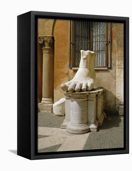 Statue of Large Foot, Capitol Hill, Rome, Lazio, Italy, Europe-Philip Craven-Framed Premier Image Canvas
