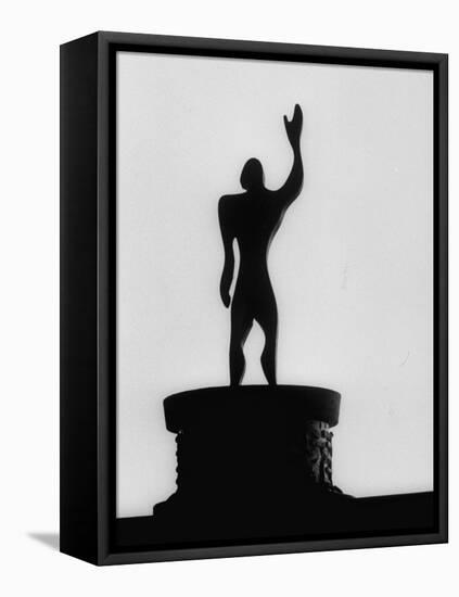 Statue of "Le Modulor," by Le Corbusier's Ratio of Architectural Design in Relation to Human Figure-James Burke-Framed Premier Image Canvas