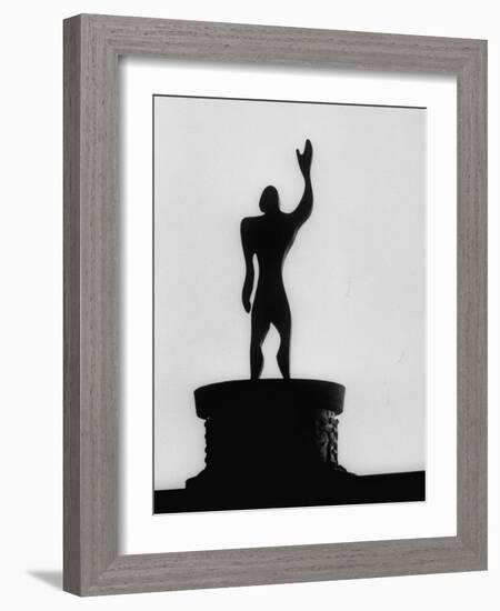 Statue of "Le Modulor," by Le Corbusier's Ratio of Architectural Design in Relation to Human Figure-James Burke-Framed Photographic Print