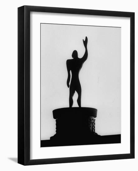 Statue of "Le Modulor," by Le Corbusier's Ratio of Architectural Design in Relation to Human Figure-James Burke-Framed Photographic Print