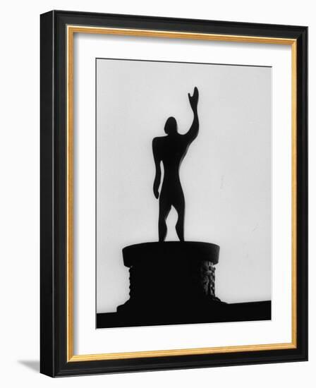 Statue of "Le Modulor," by Le Corbusier's Ratio of Architectural Design in Relation to Human Figure-James Burke-Framed Photographic Print