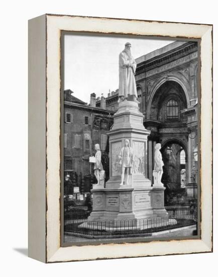 Statue of Leonardo Da Vinci, Milan, Italy, Late 19th Century-John L Stoddard-Framed Premier Image Canvas