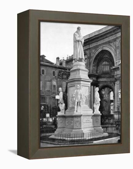 Statue of Leonardo Da Vinci, Milan, Italy, Late 19th Century-John L Stoddard-Framed Premier Image Canvas