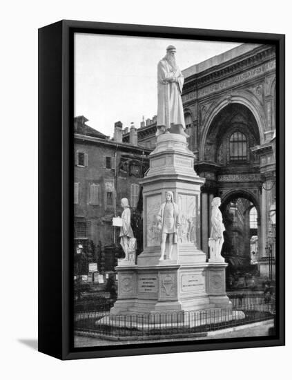 Statue of Leonardo Da Vinci, Milan, Italy, Late 19th Century-John L Stoddard-Framed Premier Image Canvas