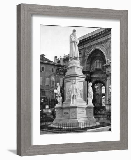 Statue of Leonardo Da Vinci, Milan, Italy, Late 19th Century-John L Stoddard-Framed Giclee Print