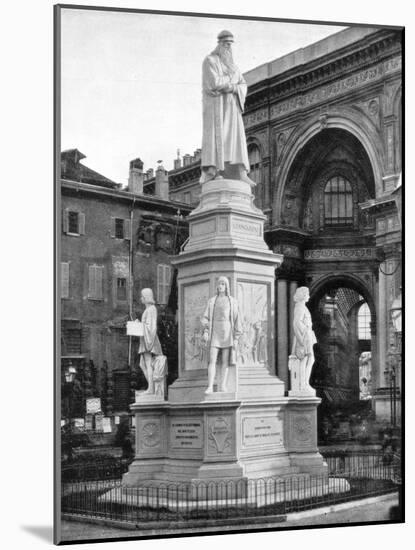 Statue of Leonardo Da Vinci, Milan, Italy, Late 19th Century-John L Stoddard-Mounted Giclee Print