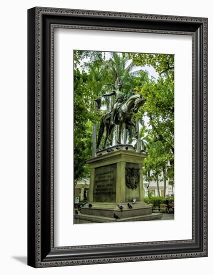 Statue of Liberator Simon Bolivar, Old City, Cartagena, Colombia-Jerry Ginsberg-Framed Photographic Print