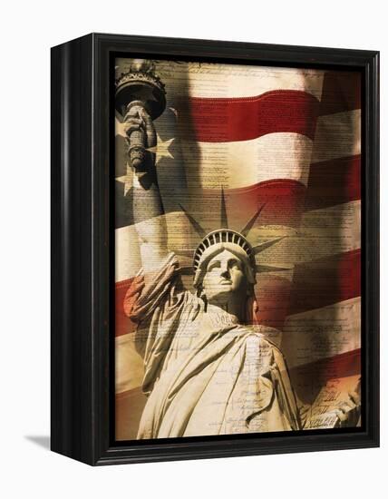 Statue of Liberty and American Flag-Joseph Sohm-Framed Premier Image Canvas