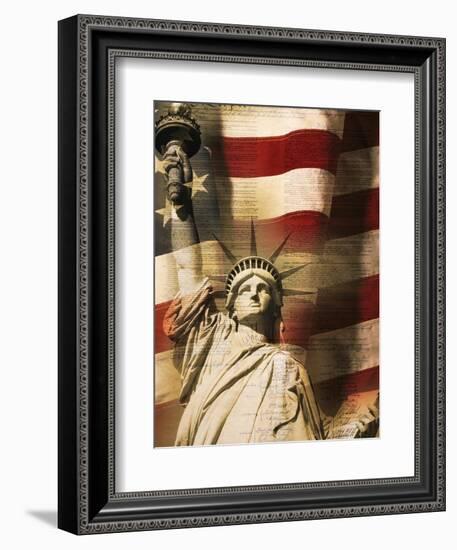 Statue of Liberty and American Flag-Joseph Sohm-Framed Photographic Print