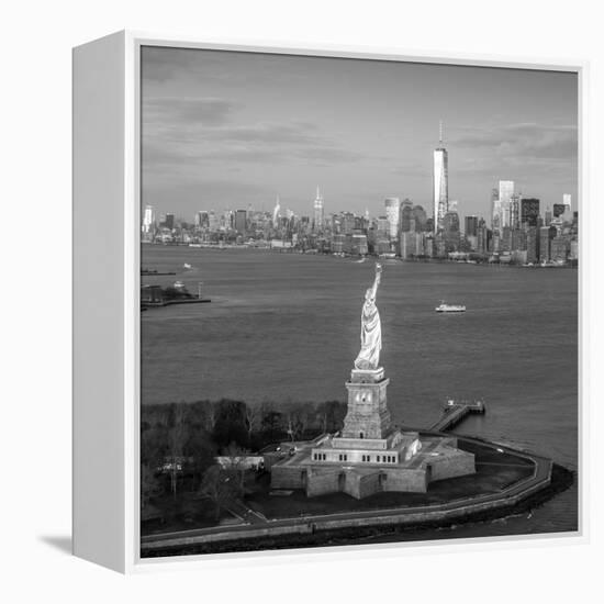 Statue of Liberty and Lower Manhattan, New York City, New York, USA-Jon Arnold-Framed Premier Image Canvas