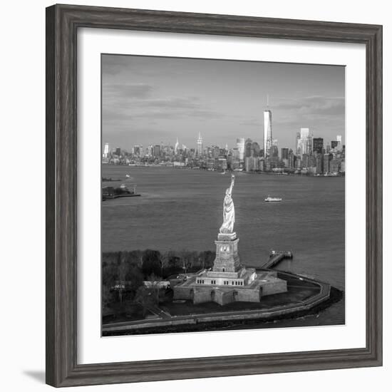 Statue of Liberty and Lower Manhattan, New York City, New York, USA-Jon Arnold-Framed Photographic Print