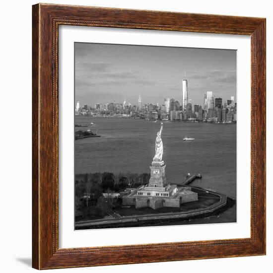 Statue of Liberty and Lower Manhattan, New York City, New York, USA-Jon Arnold-Framed Photographic Print