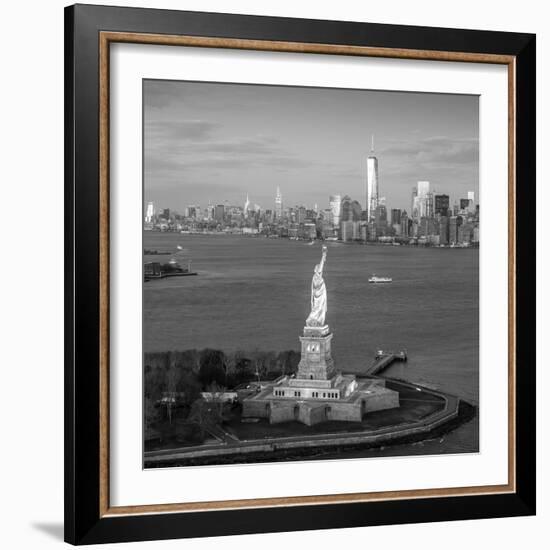 Statue of Liberty and Lower Manhattan, New York City, New York, USA-Jon Arnold-Framed Photographic Print