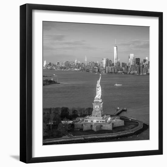 Statue of Liberty and Lower Manhattan, New York City, New York, USA-Jon Arnold-Framed Photographic Print