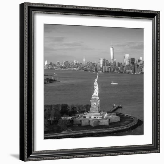 Statue of Liberty and Lower Manhattan, New York City, New York, USA-Jon Arnold-Framed Photographic Print