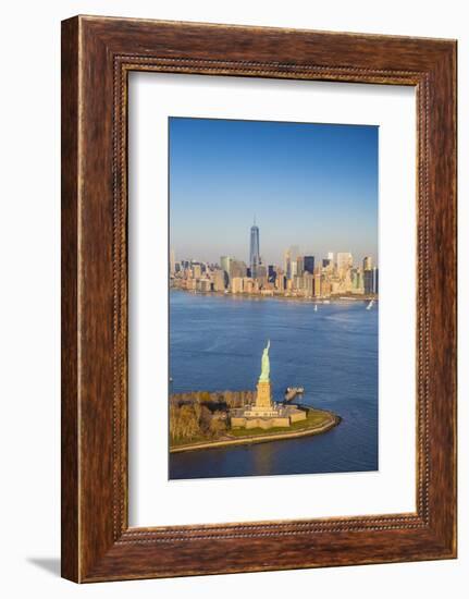 Statue of Liberty and Lower Manhattan, New York City, New York, USA-Jon Arnold-Framed Photographic Print