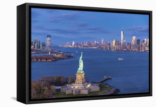 Statue of Liberty Jersey City and Lower Manhattan, New York City, New York, USA-Jon Arnold-Framed Premier Image Canvas