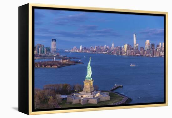Statue of Liberty Jersey City and Lower Manhattan, New York City, New York, USA-Jon Arnold-Framed Premier Image Canvas