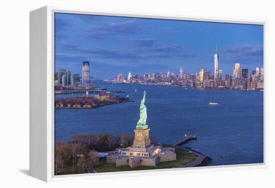 Statue of Liberty Jersey City and Lower Manhattan, New York City, New York, USA-Jon Arnold-Framed Premier Image Canvas