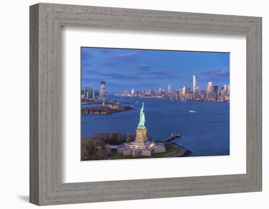 Statue of Liberty Jersey City and Lower Manhattan, New York City, New York, USA-Jon Arnold-Framed Photographic Print