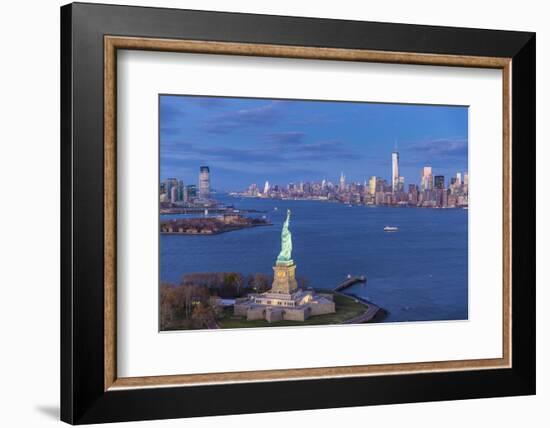 Statue of Liberty Jersey City and Lower Manhattan, New York City, New York, USA-Jon Arnold-Framed Photographic Print