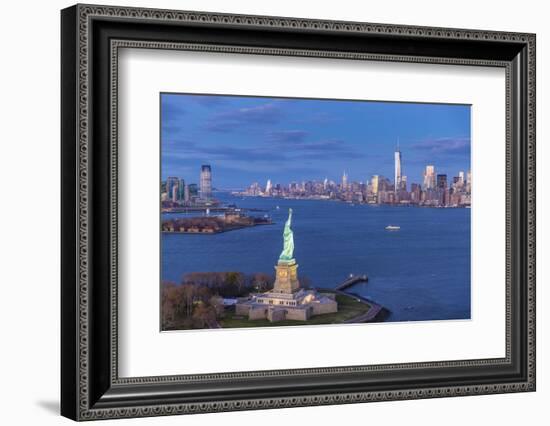 Statue of Liberty Jersey City and Lower Manhattan, New York City, New York, USA-Jon Arnold-Framed Photographic Print