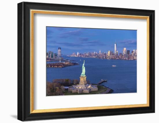 Statue of Liberty Jersey City and Lower Manhattan, New York City, New York, USA-Jon Arnold-Framed Photographic Print