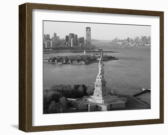 Statue of Liberty (Jersey City, Hudson River, Ellis Island and Manhattan Behind), New York, USA-Peter Adams-Framed Photographic Print