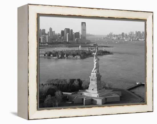 Statue of Liberty (Jersey City, Hudson River, Ellis Island and Manhattan Behind), New York, USA-Peter Adams-Framed Premier Image Canvas