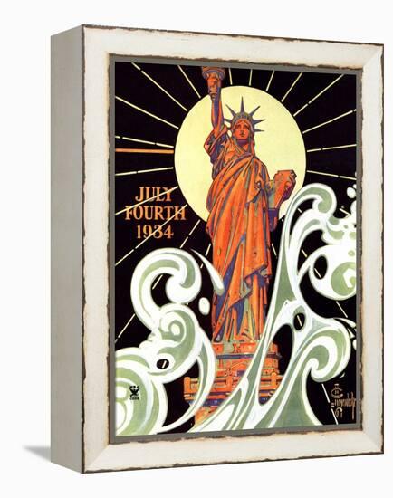 "Statue of Liberty,"July 7, 1934-Joseph Christian Leyendecker-Framed Premier Image Canvas