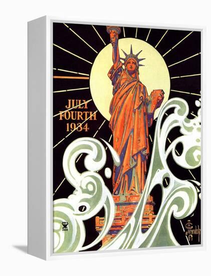 "Statue of Liberty,"July 7, 1934-Joseph Christian Leyendecker-Framed Premier Image Canvas