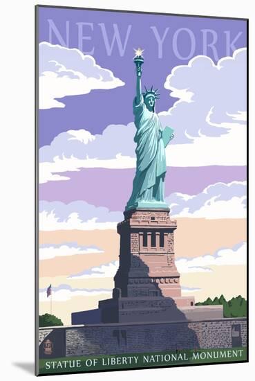 Statue of Liberty National Monument - New York City, NY-Lantern Press-Mounted Art Print