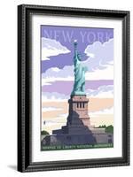 Statue of Liberty National Monument - New York City, NY-Lantern Press-Framed Art Print