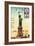 Statue of Liberty, New York Vintage Postcard Collage-Piddix-Framed Art Print