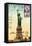 Statue of Liberty, New York Vintage Postcard Collage-Piddix-Framed Stretched Canvas