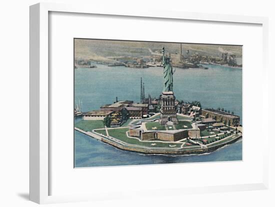 'Statue of Liberty on Bedloe's Island in New York Harbor. New York City', c1940s-Unknown-Framed Giclee Print