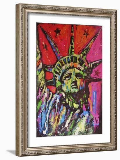 Statue Of Liberty Painting-Rock Demarco-Framed Giclee Print