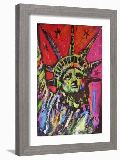 Statue Of Liberty Painting-Rock Demarco-Framed Giclee Print