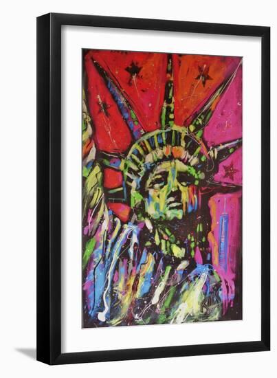 Statue Of Liberty Painting-Rock Demarco-Framed Giclee Print