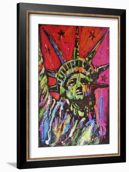 Statue Of Liberty Painting-Rock Demarco-Framed Giclee Print