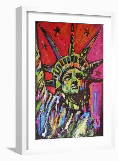 Statue Of Liberty Painting-Rock Demarco-Framed Giclee Print