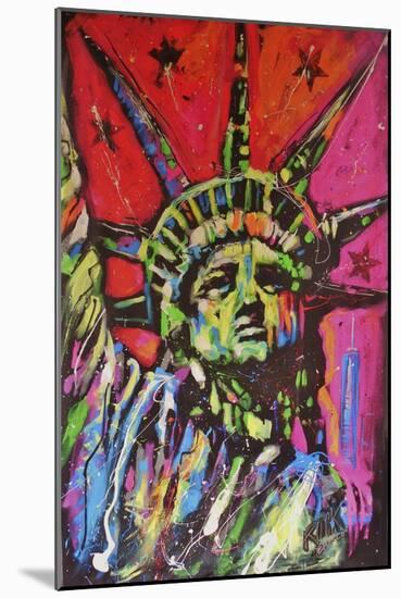 Statue Of Liberty Painting-Rock Demarco-Mounted Giclee Print