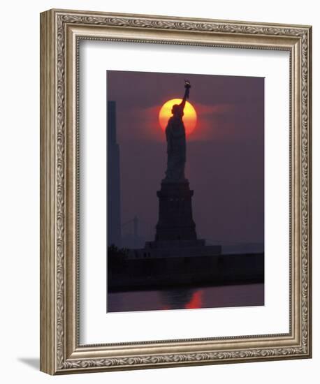 Statue of Liberty, Sunset, NYC-Kurt Freundlinger-Framed Photographic Print