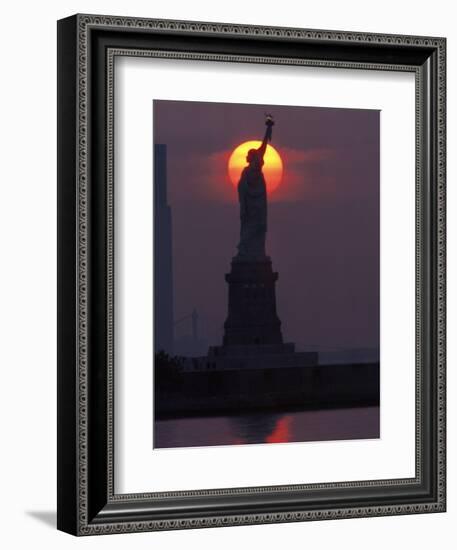 Statue of Liberty, Sunset, NYC-Kurt Freundlinger-Framed Photographic Print