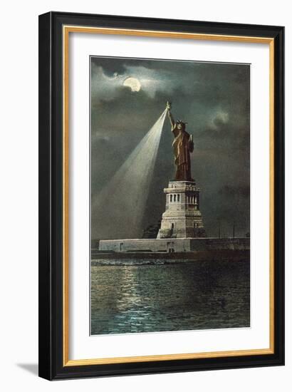 Statue of Liberty, Torch Spotlight-null-Framed Art Print